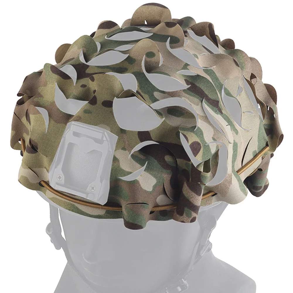 Tactical FAST Helmet Cover 3D Camo Laser Cut Leaf Shape Airsoft Helmet Cover Mesh Helmet Cloth Paratrooper Hunting Accessories