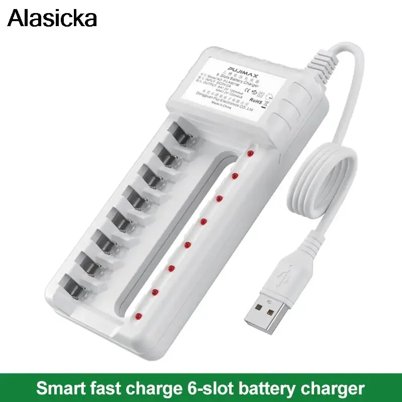 Battery Charger Intelligent 4 6 8 Slots EU Cable For AA/AAA Ni-Cd Rechargeable Batteries For Remote Control Microphone Camera