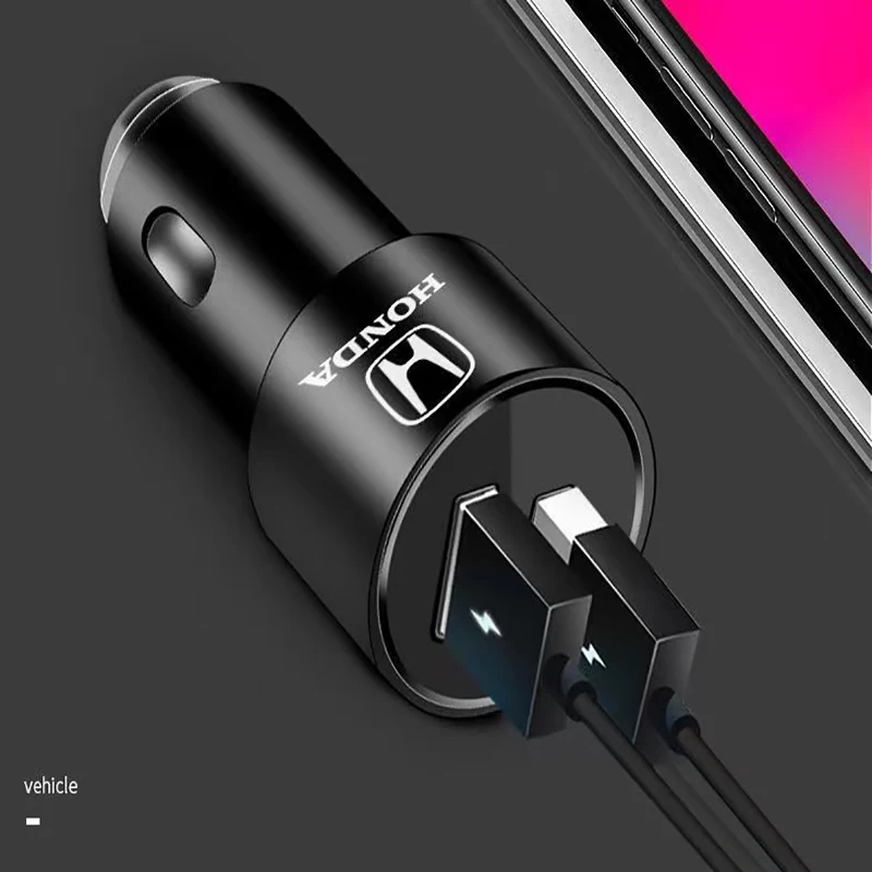 Car Charger Dual USB Ports 4.8A Super Fast Charging USB Type C Fast Charger Adapter for for Honda Civic Accord CRV XRV FIT