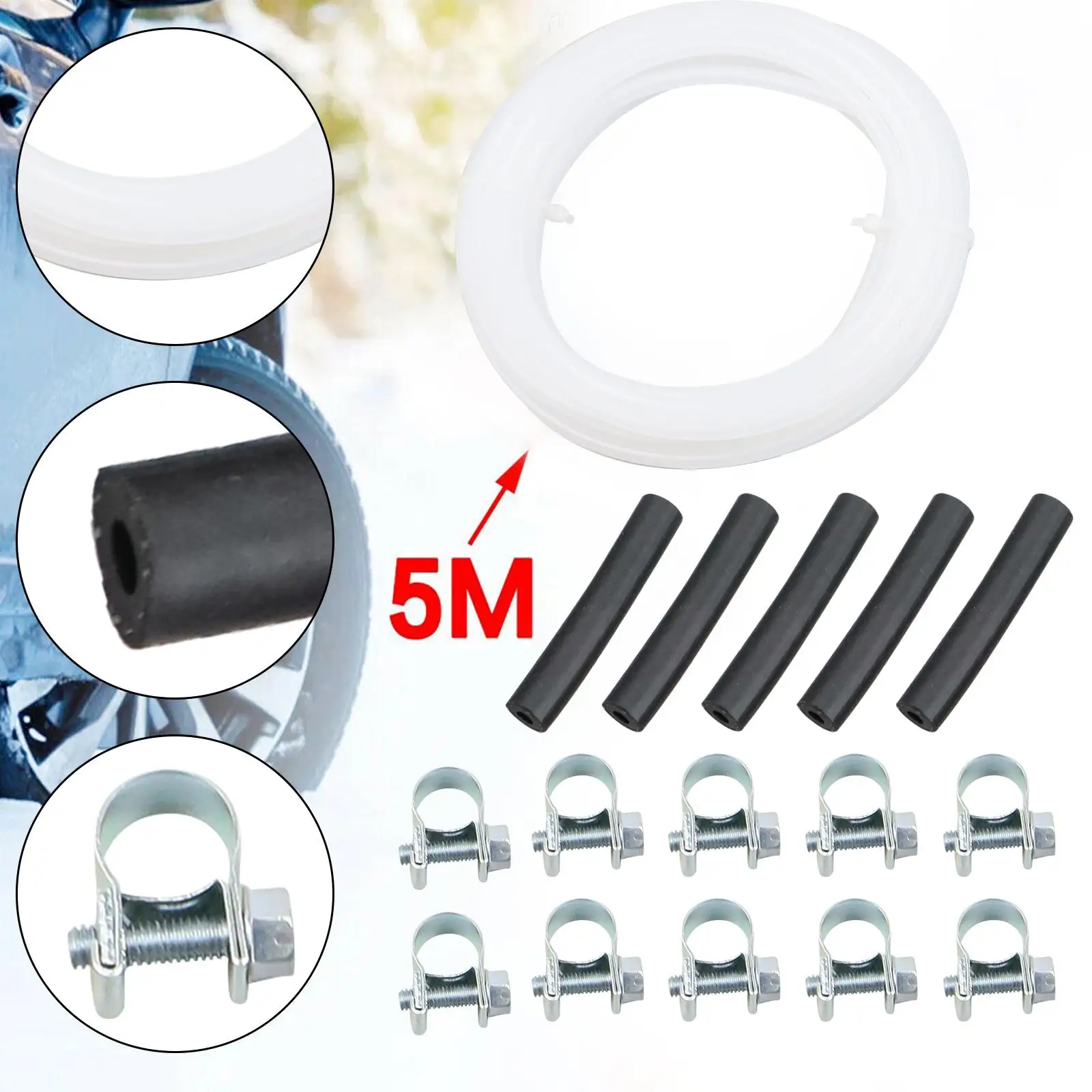 Car Air Parking Heater Fuel Line Kit Hose Pipe Clips Set For Webasto For Eberspacher Diesel Heater Replacement Accessories