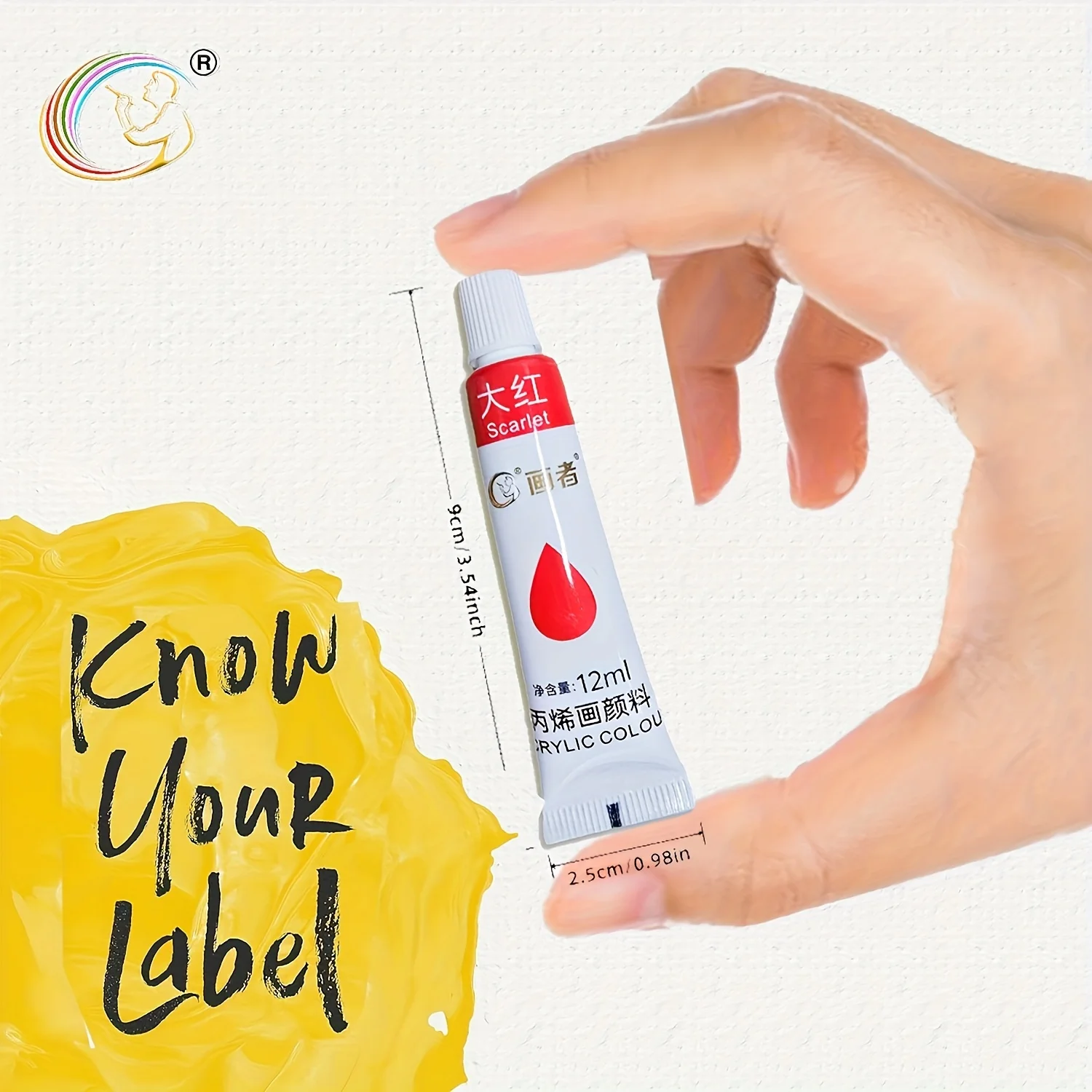 Set Cat Akrilik-12/18/24/36 Warna, Warna Cerah, 12 Ml/0.40Oz, Cocok untuk Kerajinan Kreatif DIY, Kanvas, Batu, Kayu, E