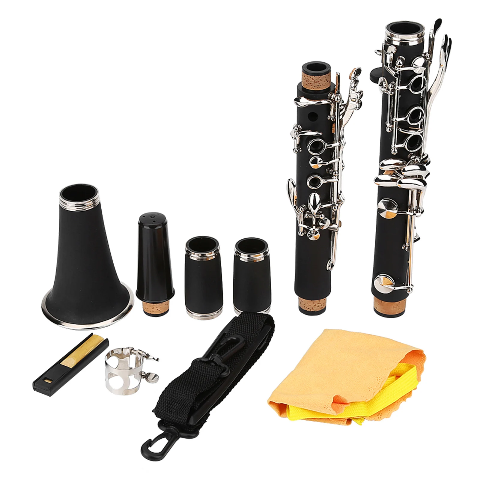 17 Key Descending B  Bakelite Clarinet with Reeds Cleaning Cloth  Instruments  Instrument