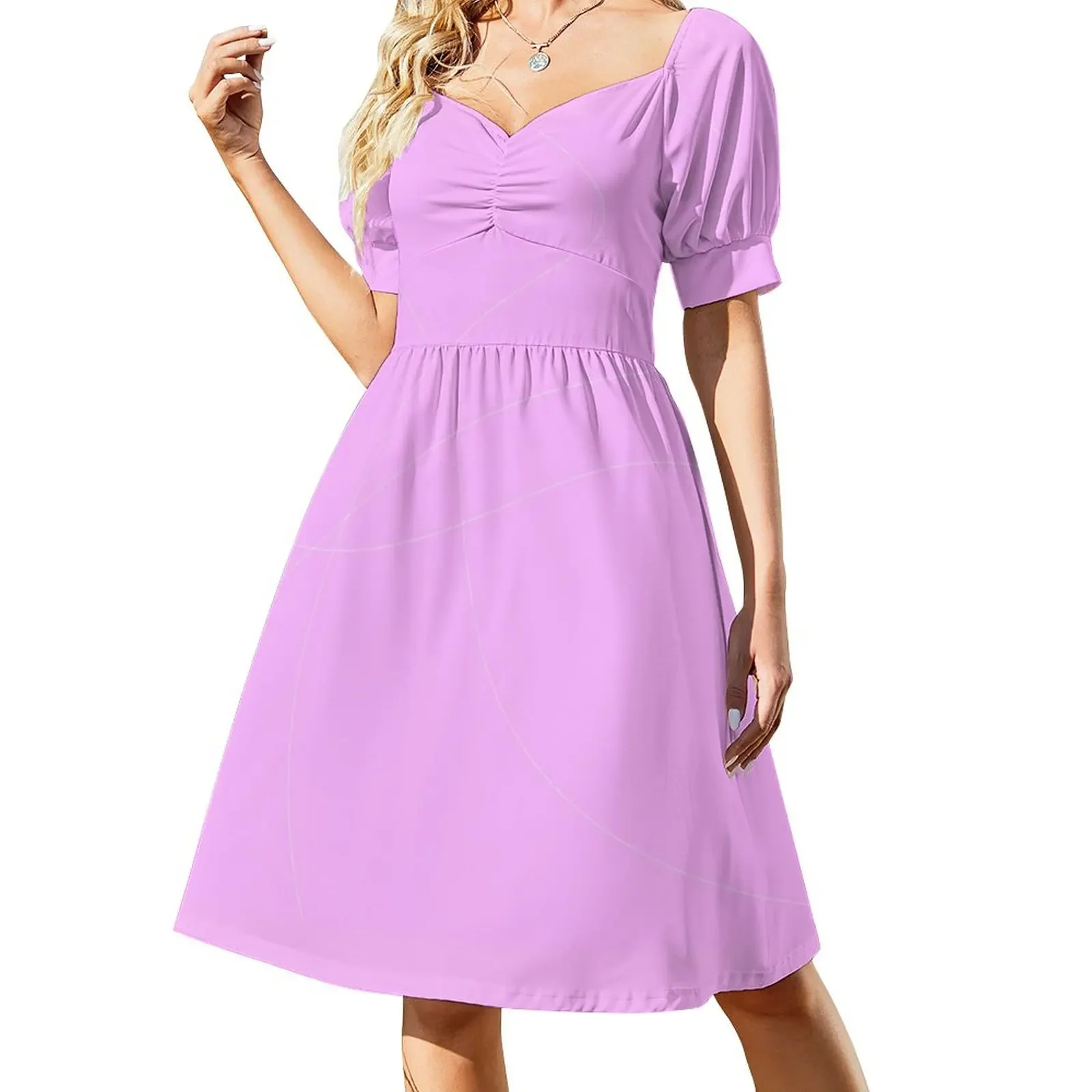 

Simple pink design Short-Sleeved Dress Bride dresses Women's summer skirt
