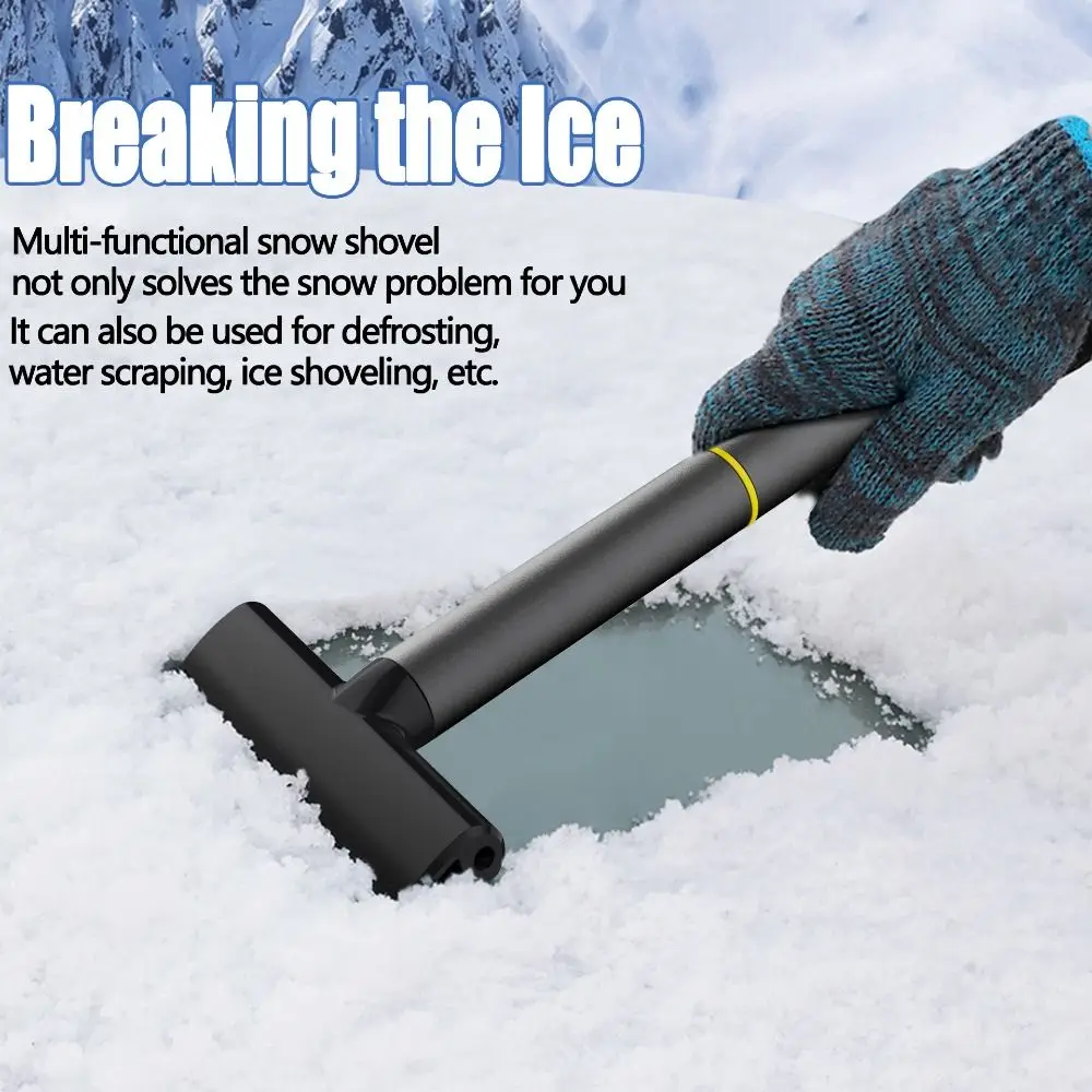 2 in 1 Car Snow Shovel Telescopic Portable Car Windshield Ice Scraper Scratch Free Universal Ice Breaker Clearing Stone