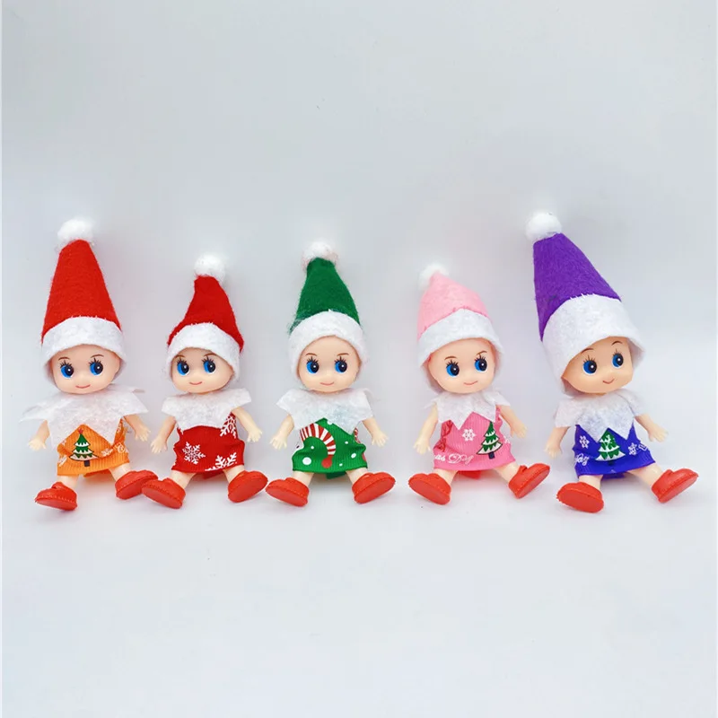 Christmas Elf Dolls Oranments With Movable Arms Legs Baby Elves Felt Toy Xmas New Year Decorations Home Decor Accessories