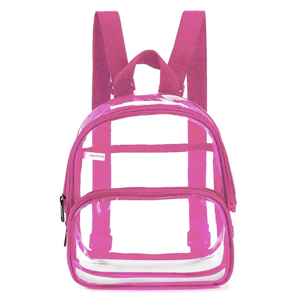 

Waterproof Transparent Backpack Large Capacity Korean Style Students School Bag Zipper Adjustable Shoulder Strap