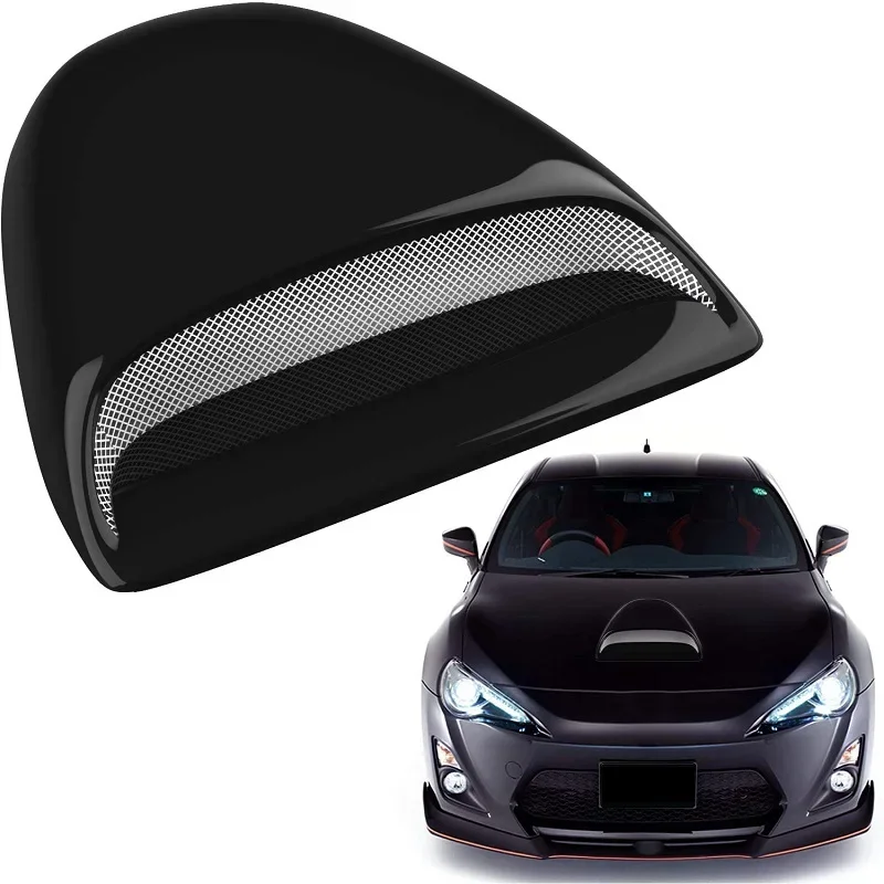 

Car Air Flow Intake Hood Scoop Vent Bonnet Decorative Covers Racing Style Gloss Black Bonnet Vent Front Engine Cover