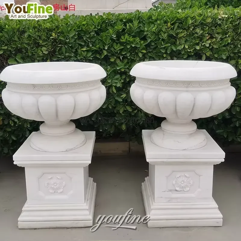Wmwmnu Decorative Stone Flowerpot Plant and Granite Flowerpot for Outdoor Use Garden Planter Pot