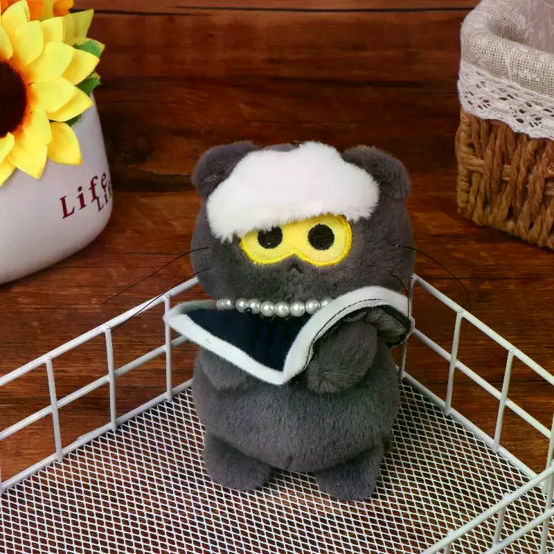 Entzückendes GD Zoa Kpop Plüschtier, weiche Puppe, Schlüsselanhänger, Cartoon, graue Katze, Taschenzubehör, Fan-Geschenk