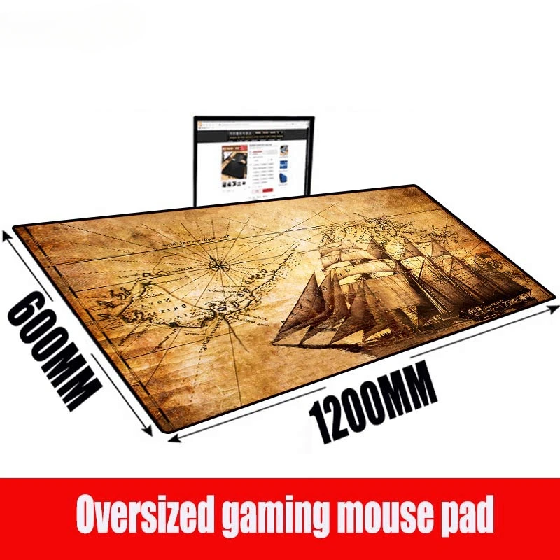 Vintage Sailboat Mouse Pad Extended Pad Gaming Accessories Mouse Gamer Gaming Mats Desk Pad Office Mousepad Rug Keyboard Setup