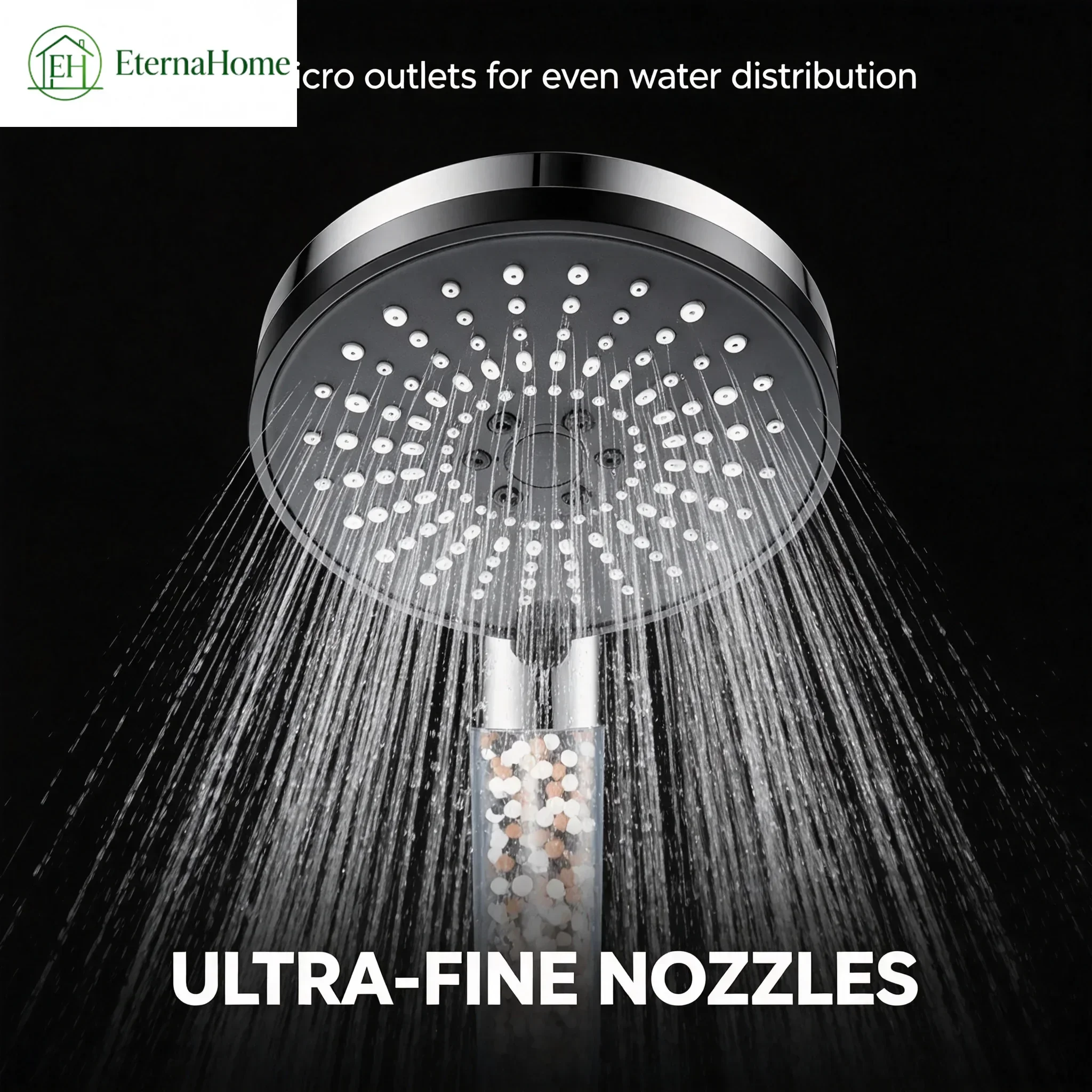 High Pressure Handheld Shower Head Combo, Mineral Stone Purifying Filter, Rain Spray with Flexible Corrosion Resistant Hose