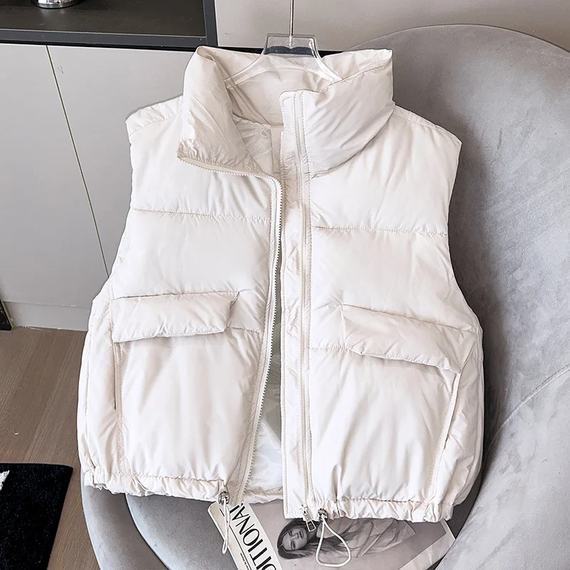 Women Cotton Vest 2024 Autumn Winter Fashion New Sleeveless Lady Warm Down Cotton Waistcoat Comfortable Ladies Short Jacket Tops