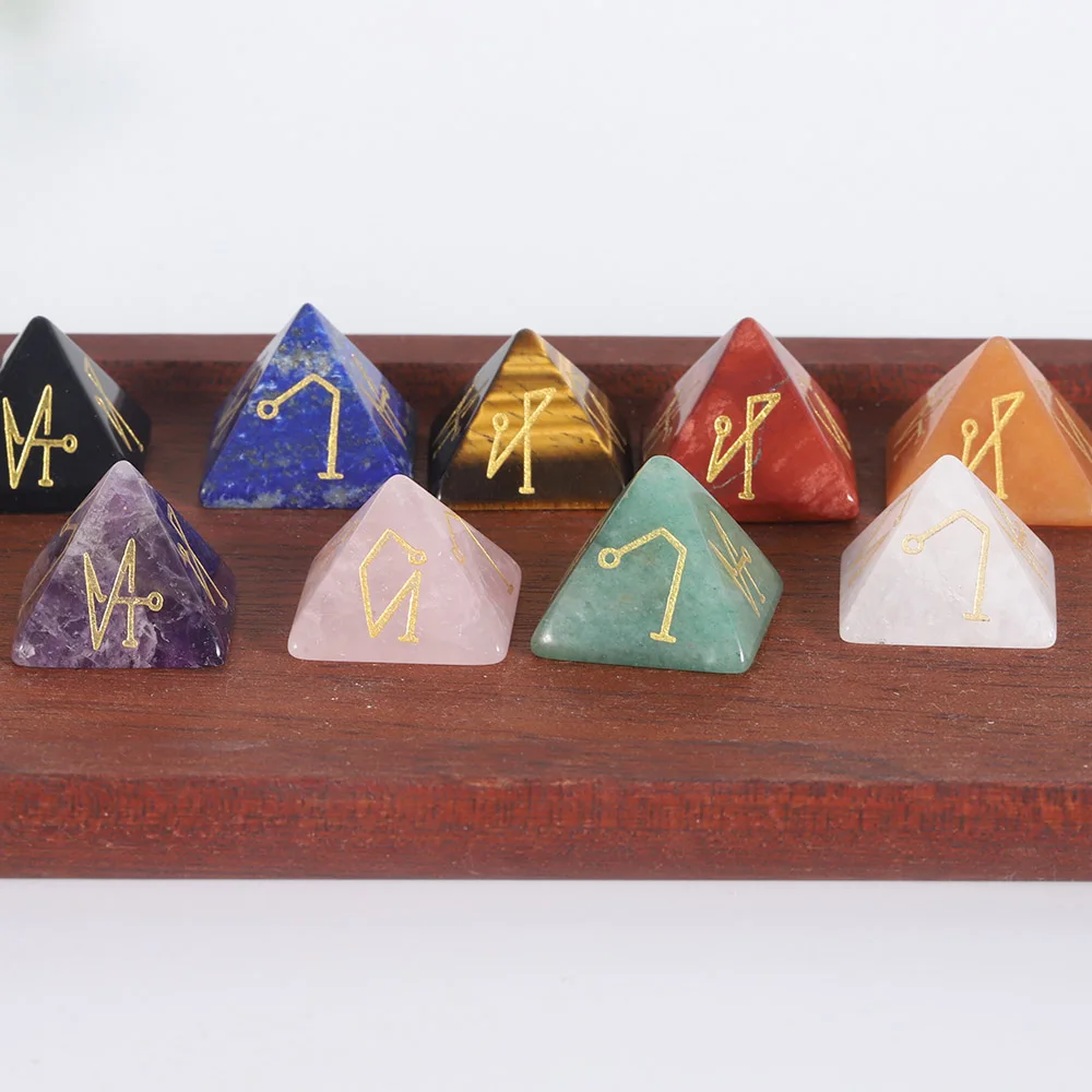 VGDS Hot Natural Crystal Quartz Amethyst Pyramid Quadrangular Cone Four Angel Constellation Symbol Energy Jewelry Healing Stone