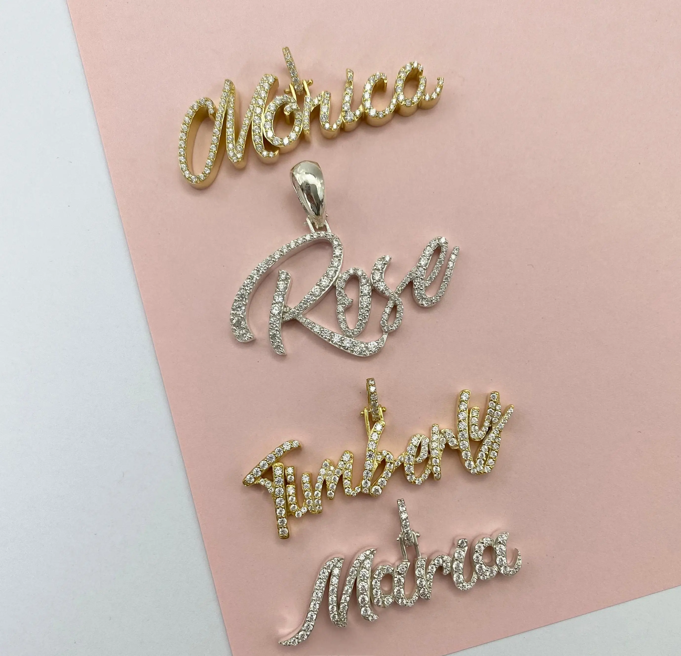 

3,0 мм потрясающий индивидуальный заказ 3D именной кулон из стерлингового серебра 925 пробы, роскошные ювелирные изделия, кулон с именем из циркония, Рождественский подарок для нее