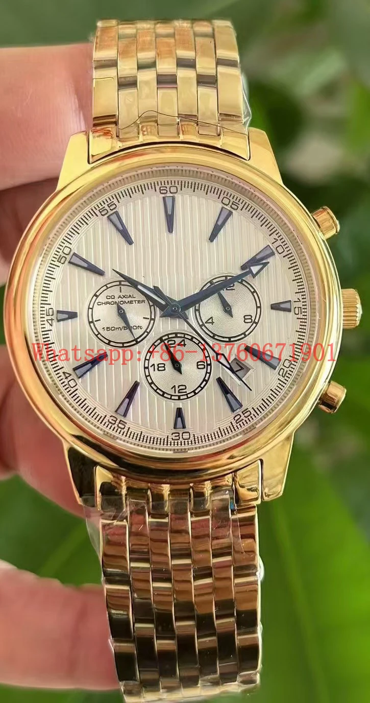 Luxury New Mens Mechanical Watch Automatic Watches Stainless Steel Silver Yellow Gold Black Blue Fashion Wristwatch 42mm