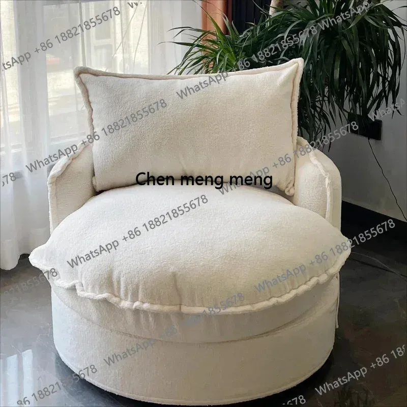 Fabric Single Lazy Chair Stretch Apartment Indoor Upholstered Lazy Chair Velvet Round Sillas De Sala De Estar Home Furniture