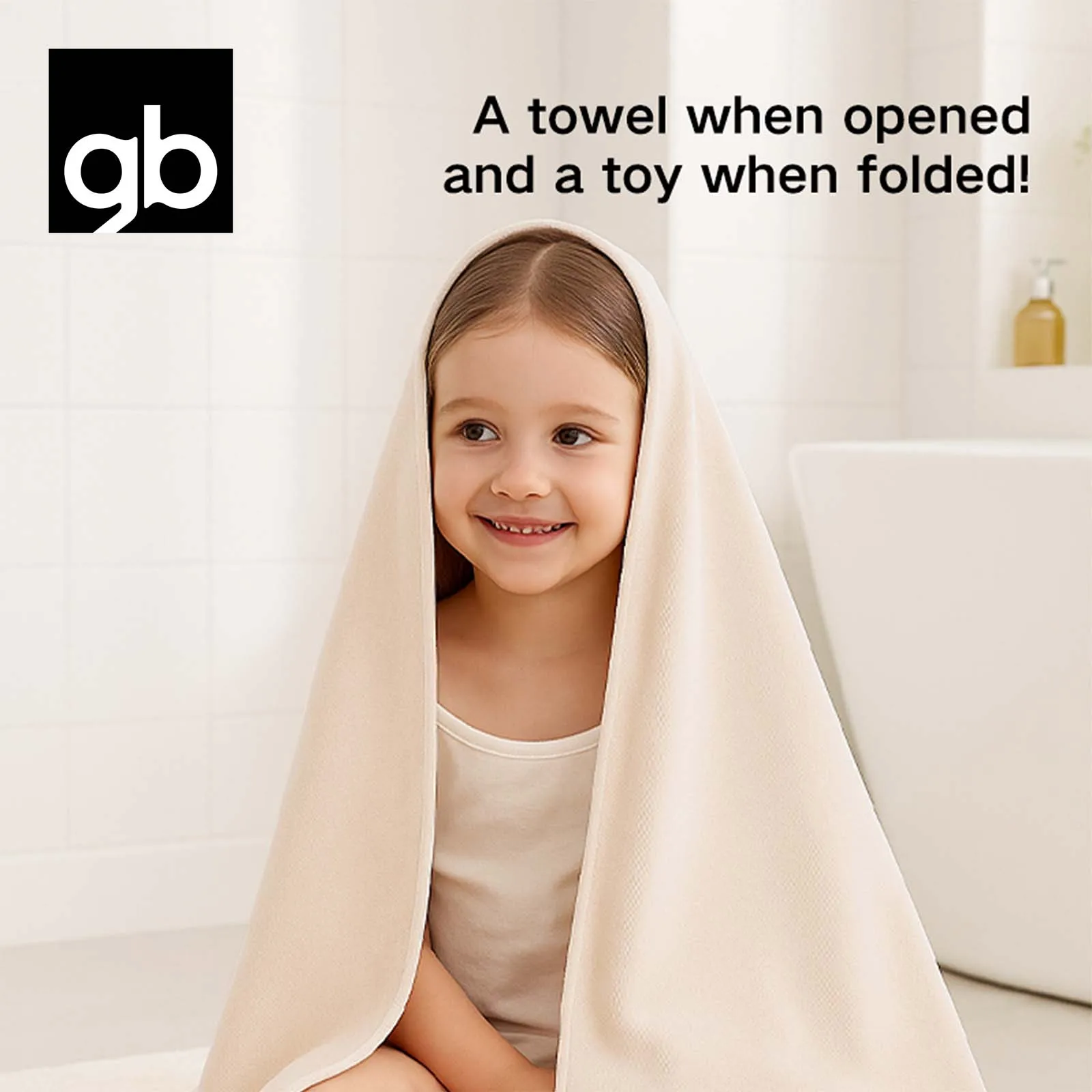 gb منشفة استحمام للأطفال بنمط حيوانات، 140*70 سم/55*27.5 بوصة