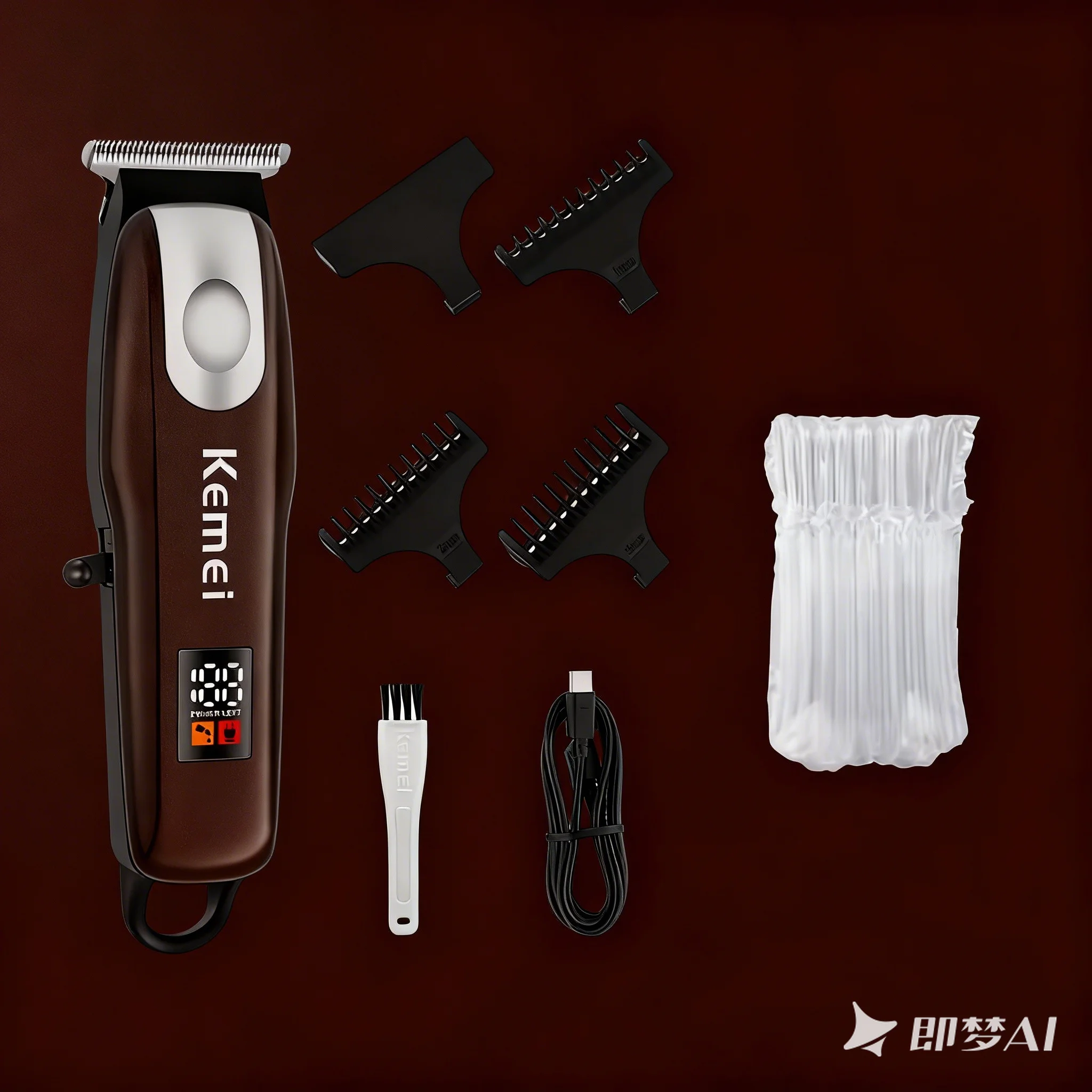 

Машинка для стрижки волос Kemei для профессионального триммера для волос Bareheaded, электрическая машинка для стрижки волос, мужская перезаряжаемая парикмахерская, беспроводная