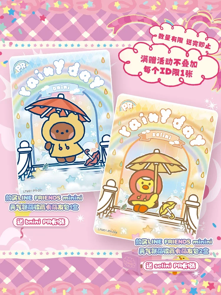 AgreYOU-Cartes Minini Line FRIENDS pour filles, cartes de collection amusantes, cadeaux de fête, festival de musique GT spécial, jouets mignons, SP BP CR Kawaii