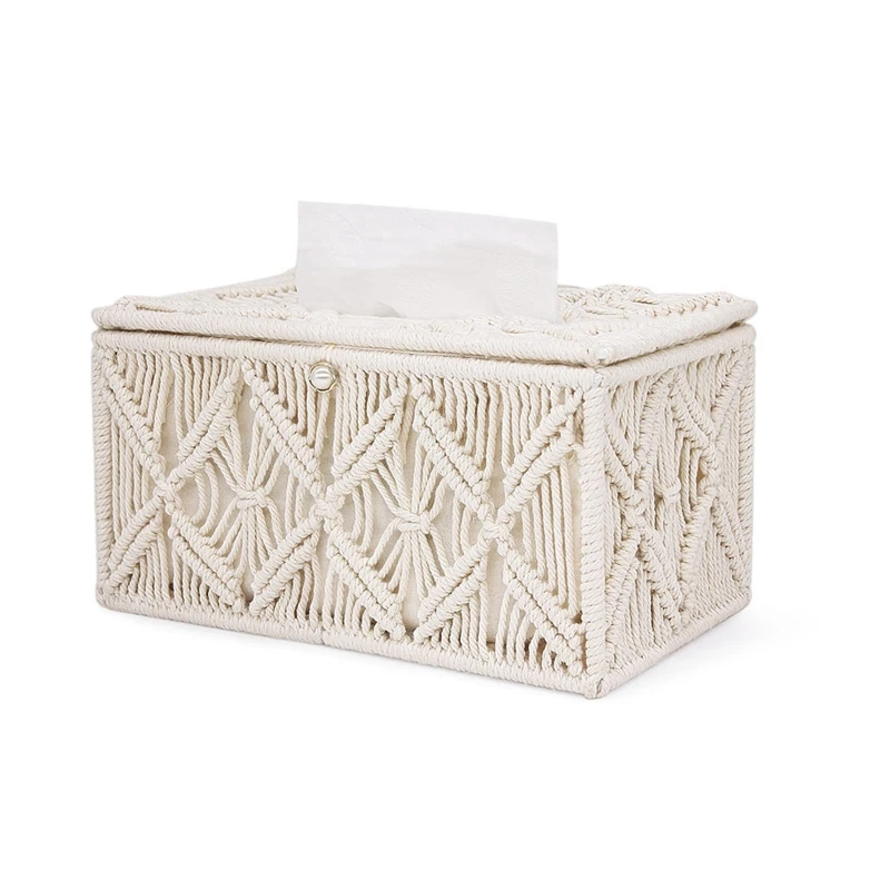 Tissue Box Cover Rectangle Napkin Tissues Organizer Home Decor For Dresser Living Room Office