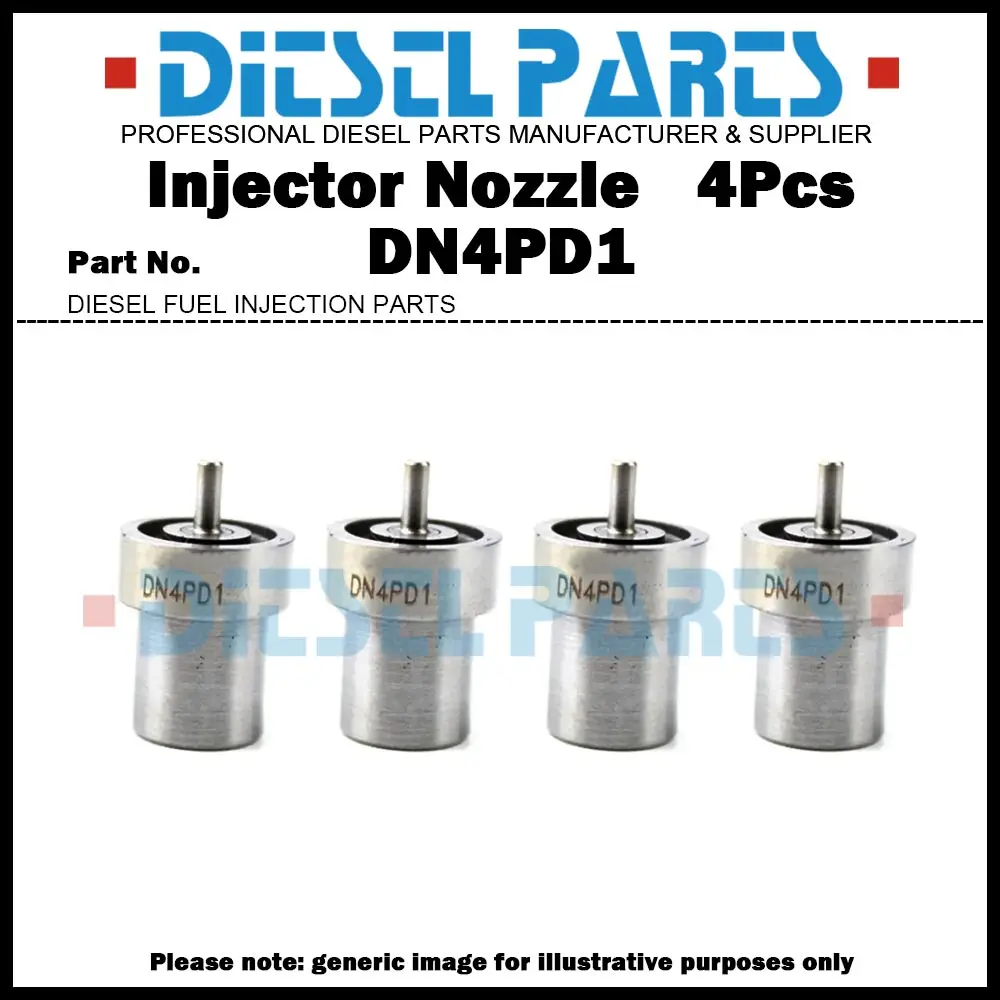 4Pcs Diesel Fuel Injector Nozzle DN4PD1 for TOYOTA 1C Tico 1DZ / 23600-69015 23600-78200-71 23600-64010 093500-2240 093500-2850