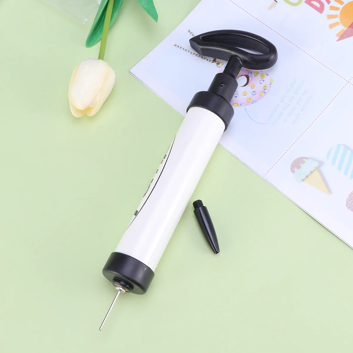 Mini Portable Hand Pump with a Gas Pin & an Air Faucet Bike Inflator Bike Pump Hand Air Pump for Basketball Volleyball Gym Ball