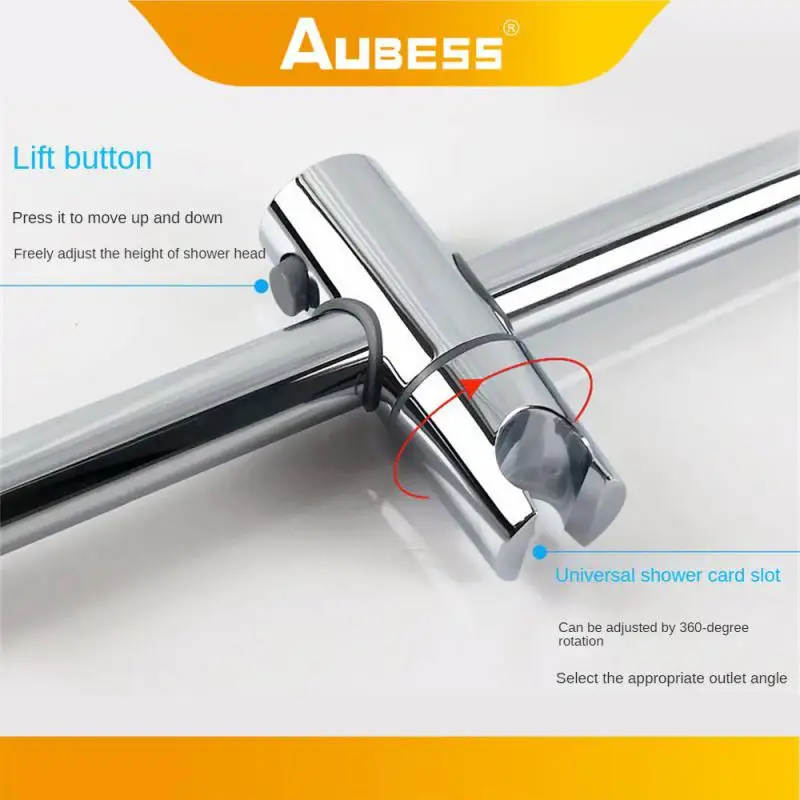 

Spray Nozzle Guide Rail Sliding Bracket 360 Degree Rotation Adjustment Universal Shower Card Slot Shower Nozzle Bracket Inline