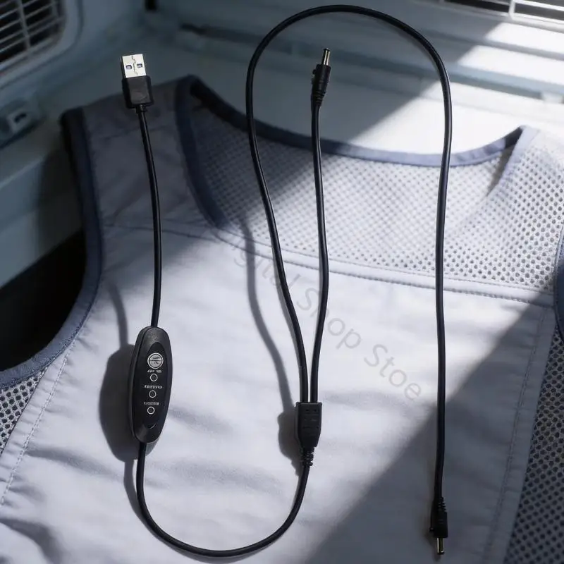 96BA USB 5V Fan Cable for Cooling Wear, 3 Level 3.8Mm Spare Cord