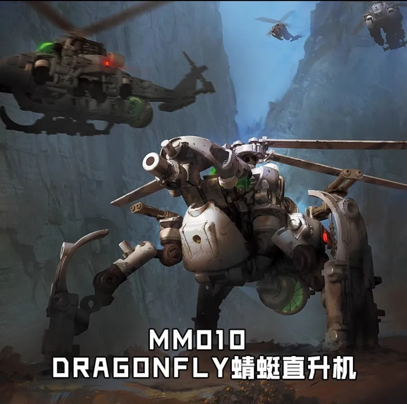 RIHIO MM010 Infinite Profound Series 1:60 Scale  Dragonfly Helicopter National Creative Transformation Toy Mech Model