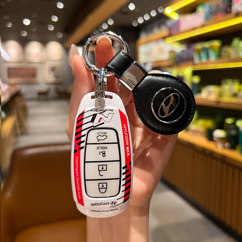 Zinc Alloy Car Key Case Cover For Hyundai N Line I30 Ix35 Azera Santa Fe KONA Encino Solaris Grandeur Ig Accent Palisade Fashion - view 5