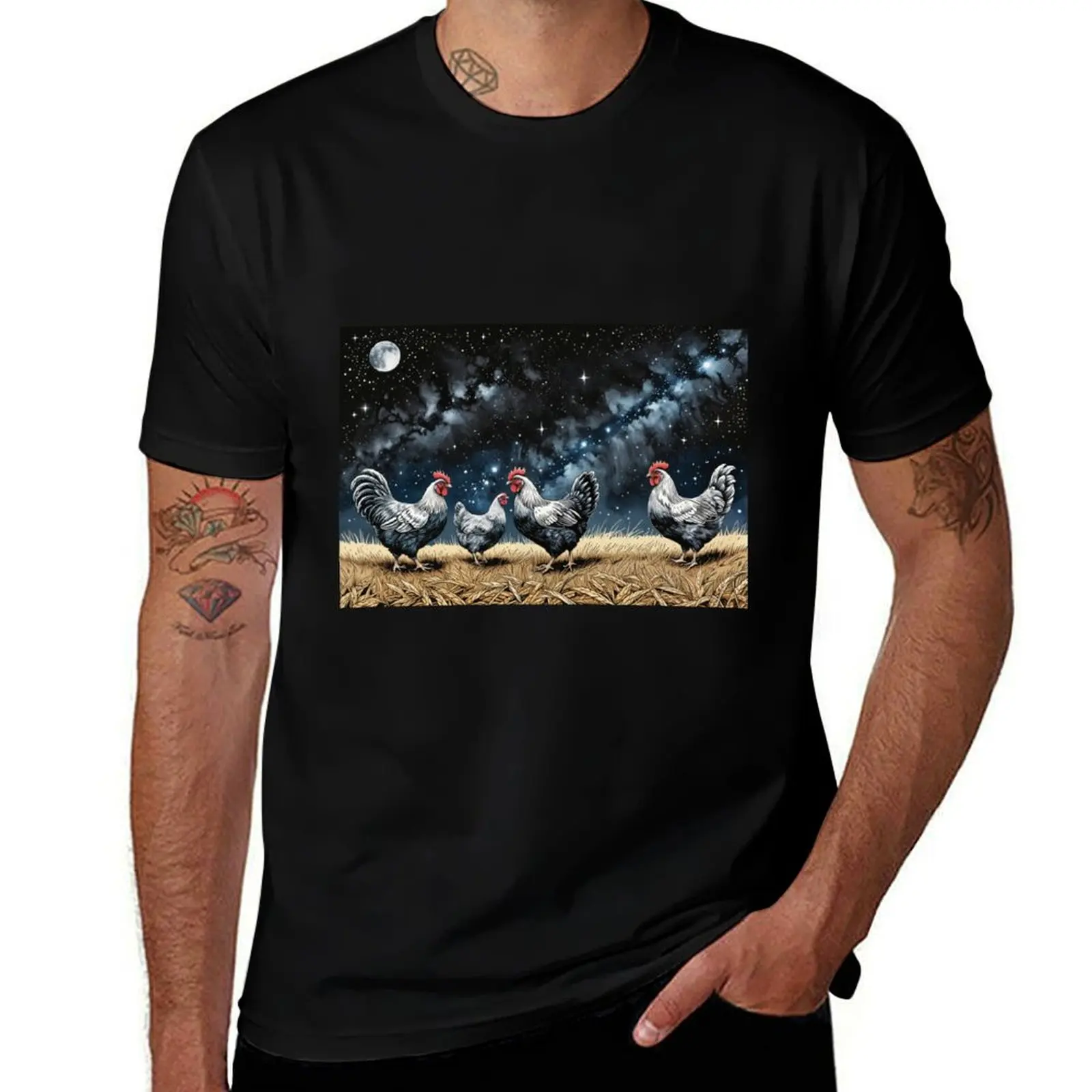 

Cosmic Chickens T-Shirt anime clothes funny shirt cotton quick drying anime mens graphic t-shirts pack