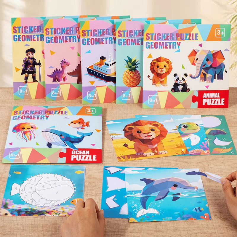 Jeu de puzzle géométrique 3D pour enfants, kit de bricolage mosaïque, kit d'artisanat, jeu éducatif pour le développement du cerveau, jouets d'entraînement à la concentration
