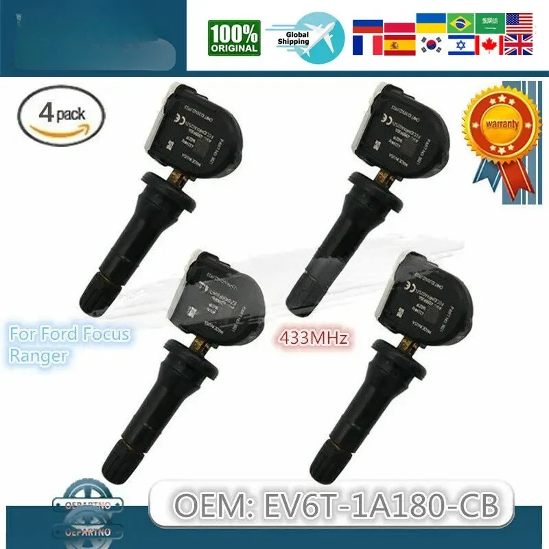 

4 шт. датчик давления тройника TPMS EV6T-1A180-CB для Ford Focus Kuga Ford 2026 Mondeo Mk5 Ecosport Focus B-Max C-Max Fiesta