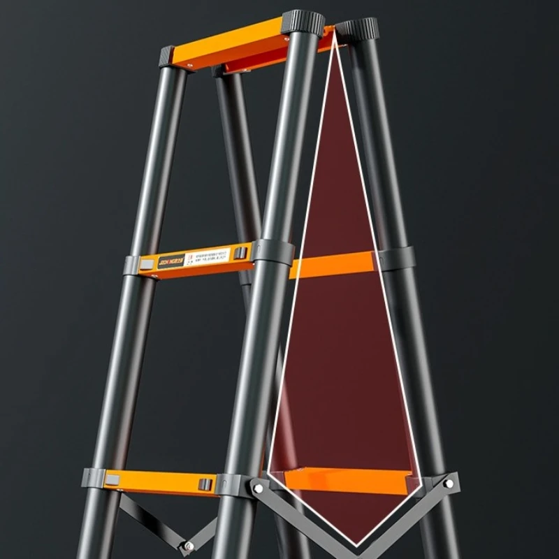Thickened carbon steel telescopic ladder Multifunctional herringbone ladder Bamboo ladder Lifting  folding engineering staircase