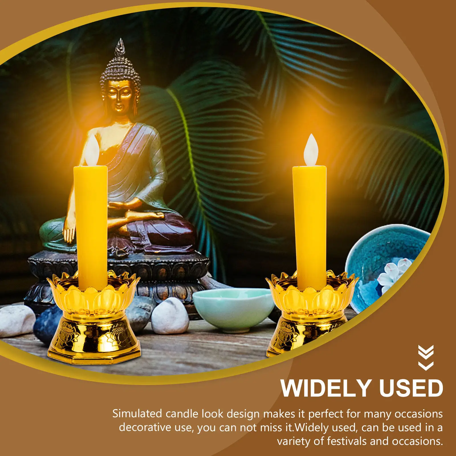 1Pair LED Electronic Flameless Candles Battery Operated Lights Safe Electric Lights Warm Night Decoration
