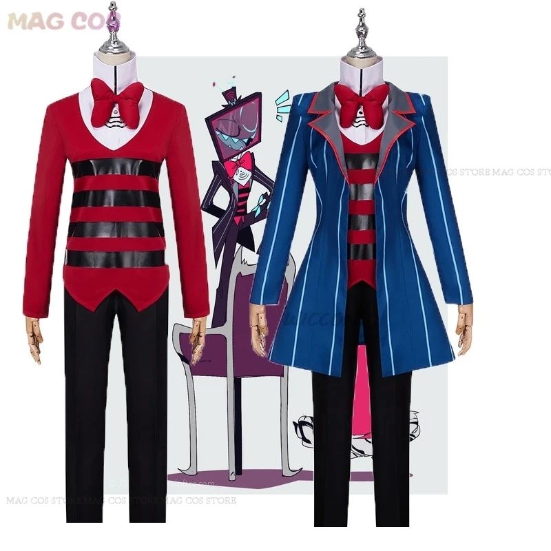 

Anime Hazbin Cosplay Hotel Cosplay Costume Blue and Red Uniforms Halloween Carnival Party Carnival Anime Performance Set vox cos