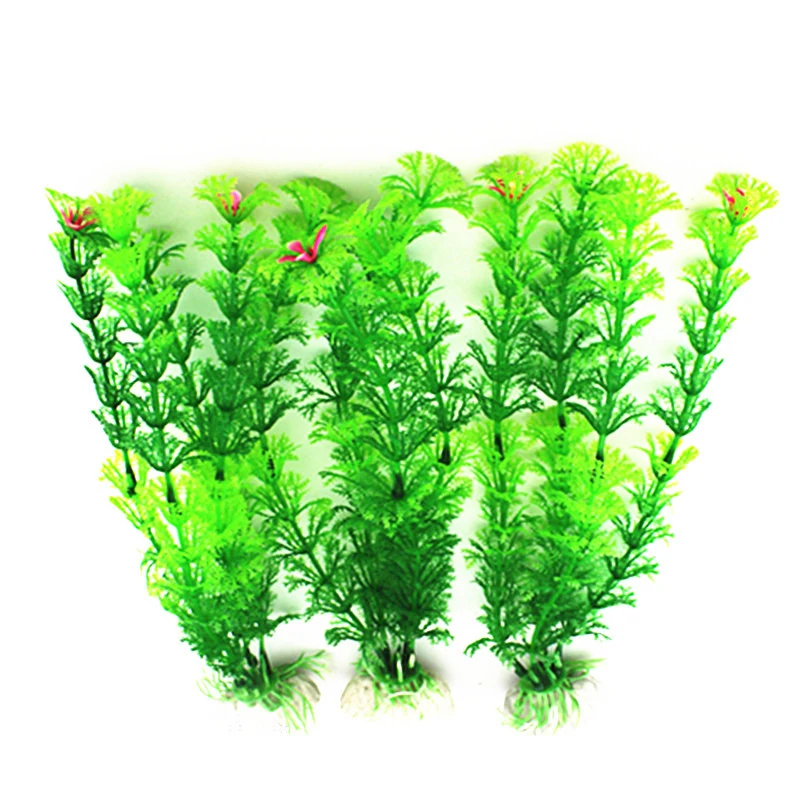 1~10PCS Underwater Artificial Plastic Plants Decoration Aquarium Fish Tank Green Water Grass Ornaments Viewing Decor Pet