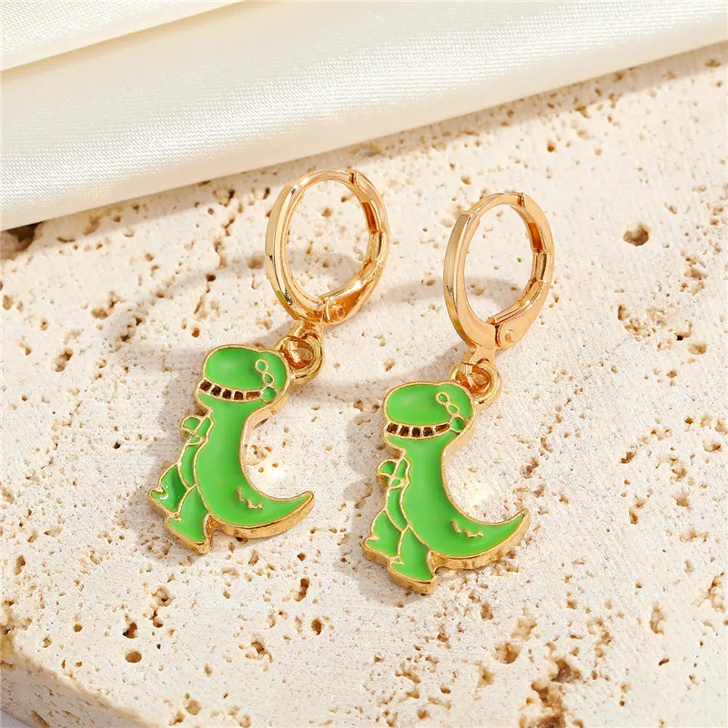 Dinosaur Strawberry Animal Fruit Hoop Earrings For Women Gift Jewelry Trendy Apple Banana Avocado Food Circle Earring E783