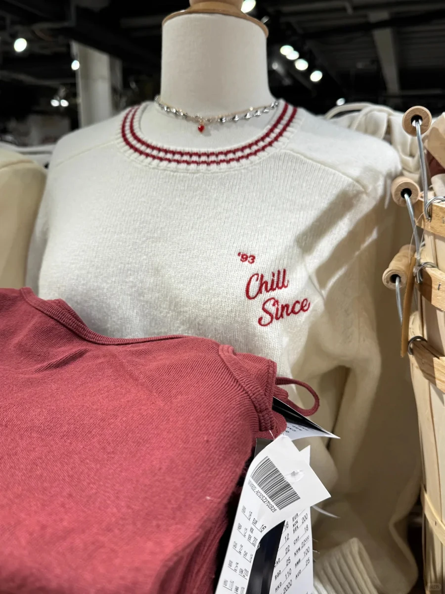 

Letter Embroidery Knitted Sweater Woman Autumn O-neck Cotton Long Sleeve Jumper Female Sweet Preppy Style Casual Pullover Tops