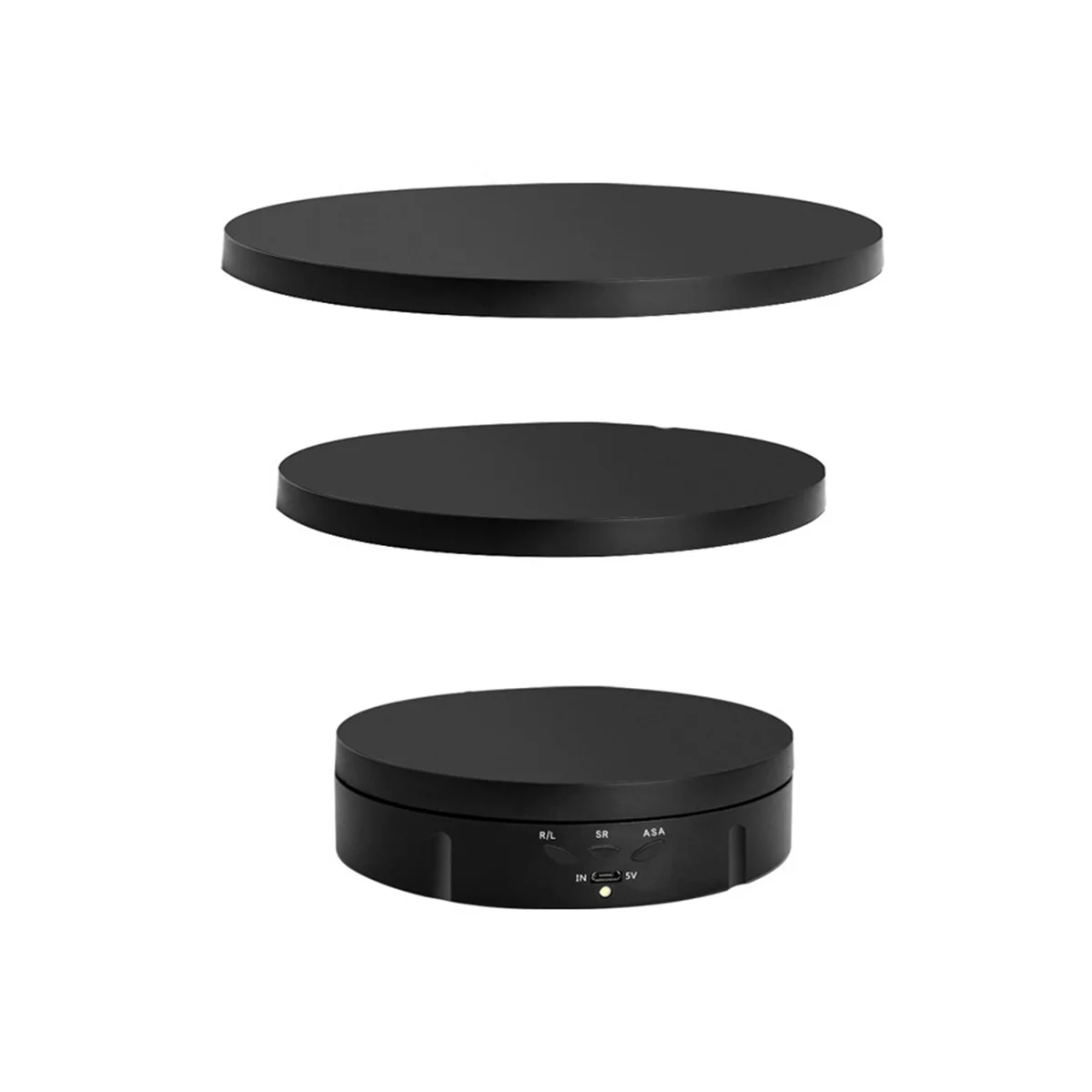 A57G-3 מהירויות מסובב חשמלי מסתובב 360 ° turtable usb מסך מסך התצוגה עבור נעלי תכשיטים prop וידאו נעליים שחור