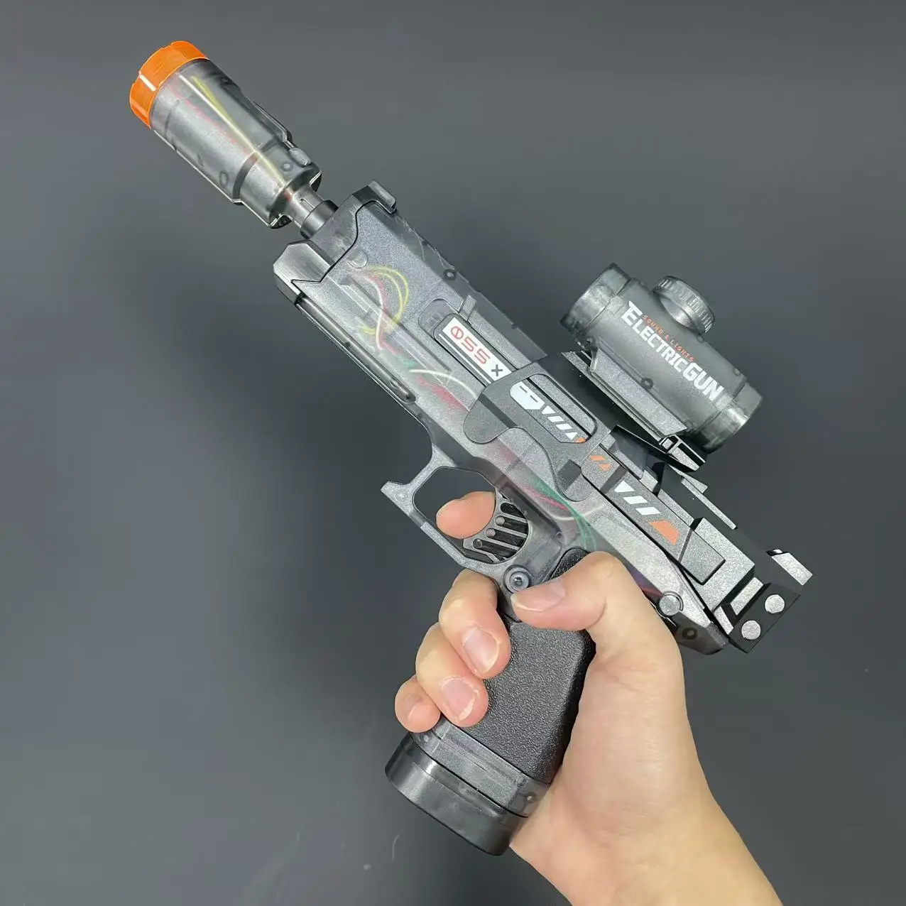 2025 جديد MP5 الكهربائية الصوت ضوء مسدس لعبة للأطفال-أضواء ديناميكية ، أصوات ممتعة ، آمنة ، دائم-هالوين عيد الميلاد هدية عيد ميلاد 3 +