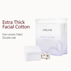 ANLAN 150pcs Extra Thick Facial Cotton Pad 75*75mm Disposable Double-side 3 Layer Soft Makeup Remover Pads