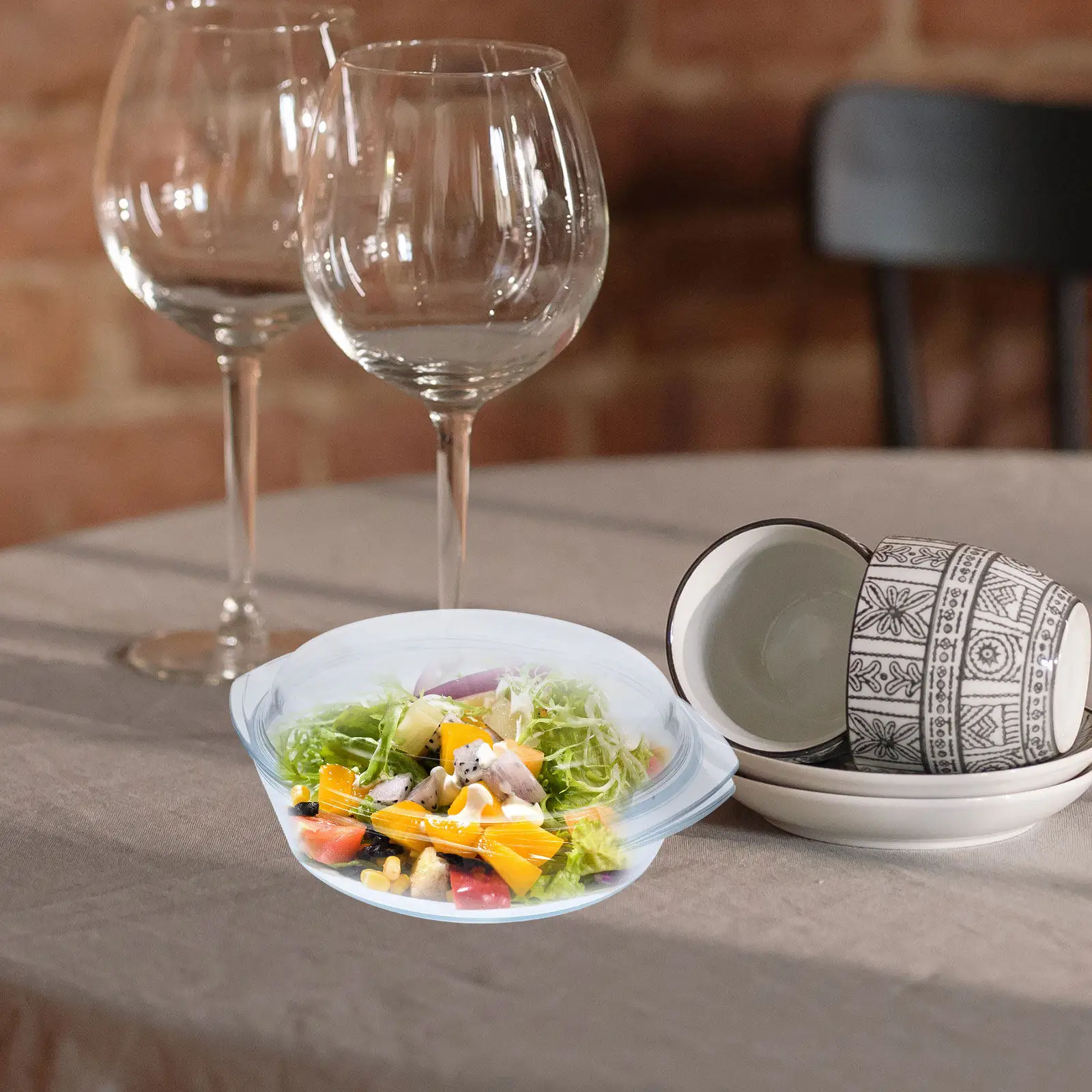 

Стеклянная кастрюля с крышкой и ручками, устойчивая к высоким температурам, для дома, ресторанов, отелей, медленного приготовления и хранения продуктов