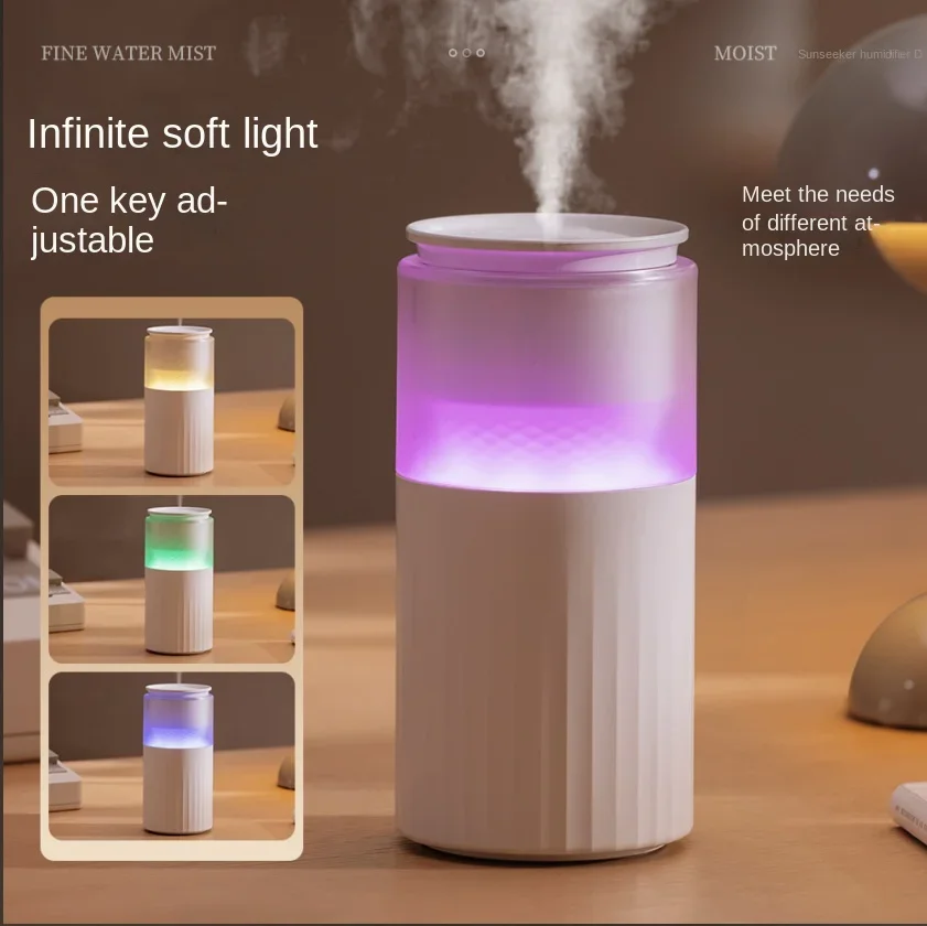 

Rechargeable Air Humidifier 250mL Mist Humidifier Warm White Night Light RGB Lamp Quiet Cool Mist Diffuser