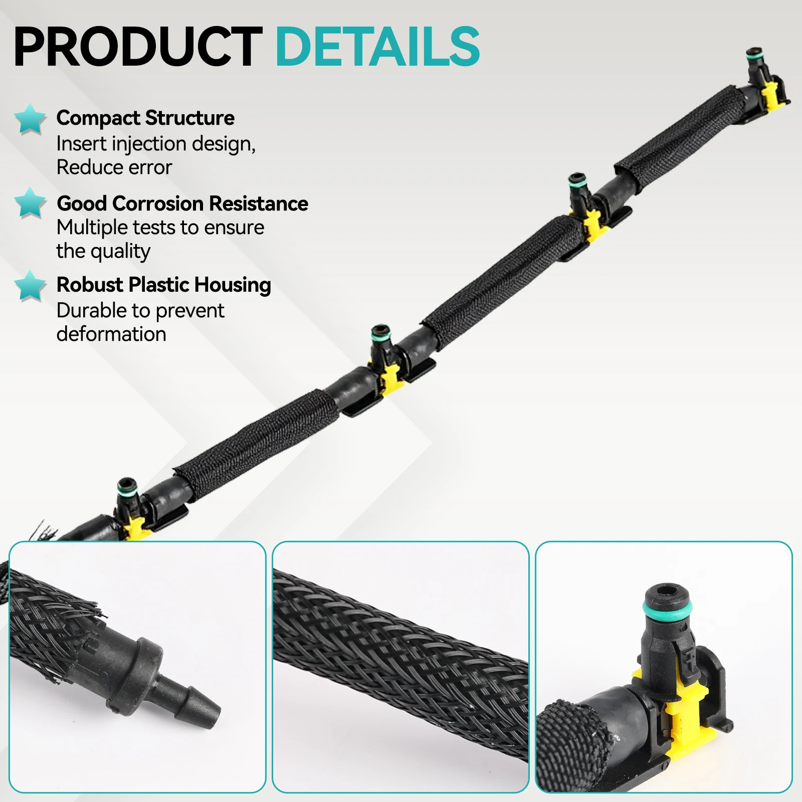 Car Fuel Overflow Hose Injector Oil Return Line Leakoff Pipe For VW Jetta Scirocco Touran Eos Audi A1 Skoda Yeti 2.0