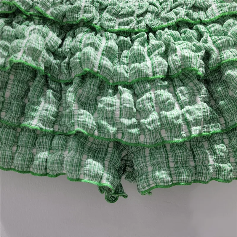 2025 Spring and Summer New Design Sense Niche Age Reduction Layers of Fungus Edge Cake Short High-waisted Pants Skirt For Women