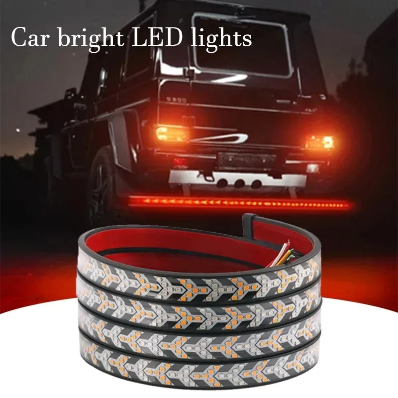 Faixa de luz led para porta traseira, sinal de seta, barra de luz traseira de carro para toyota jeep suv van captador de porta-malas, reboques 12v 24v