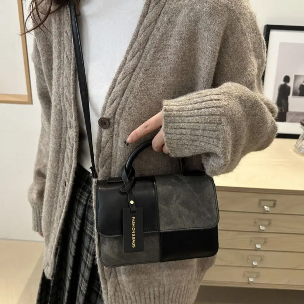 

Ins Color Blocking Women Shoulder Bag PU Portable Ladies Crossbody Bag Handbag Korean Style Mini Travel Bag Outdoor