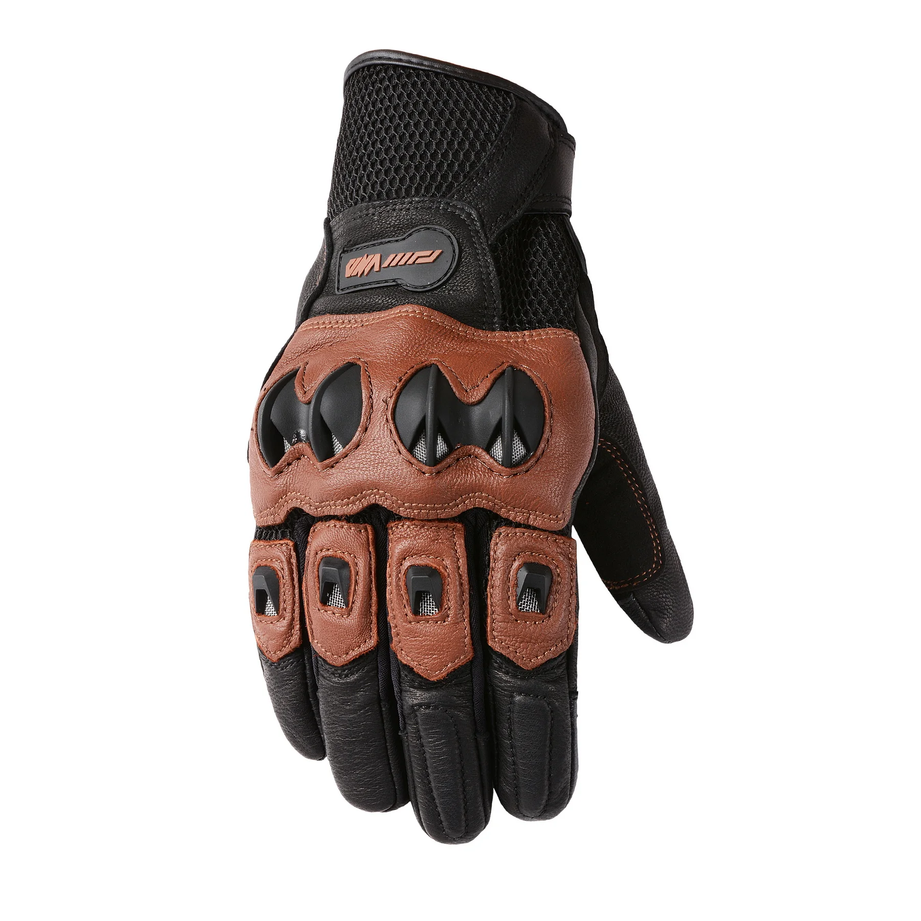 

For VND Motorcycle Gloves, Genuine Leather Vintage Breathable Riding Gear, Anti-Slip Crash Protection for Road Rally Men Women