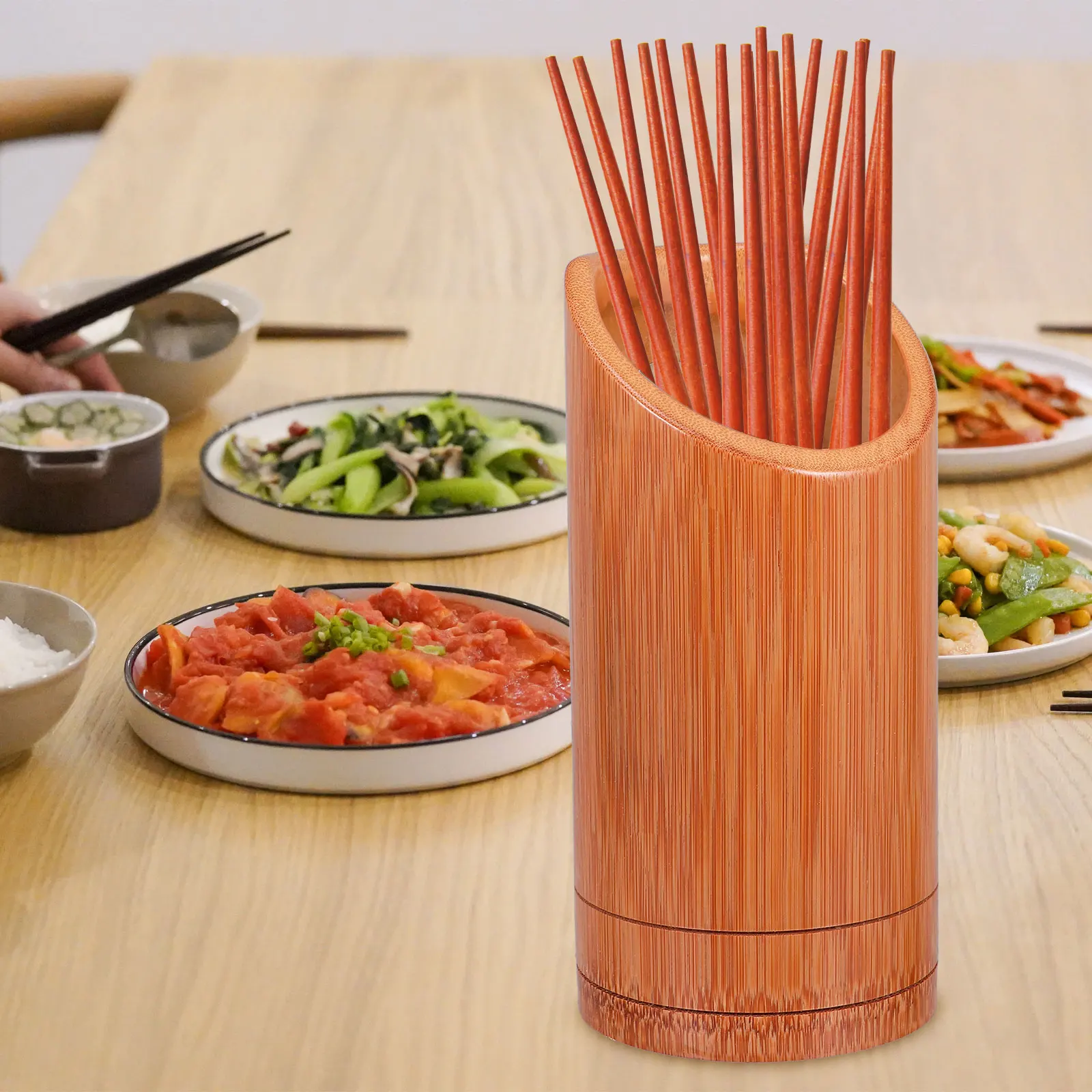 

Bamboo Multifunctional Chopsticks ganizer Tableware Holder Kitchen Gadget Storage Case Lightweight for Home Hotel